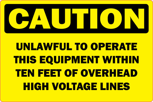 Caution Sticker (Stay Back 10 Feet) -High Voltage Lines- 2 pack (Copy)