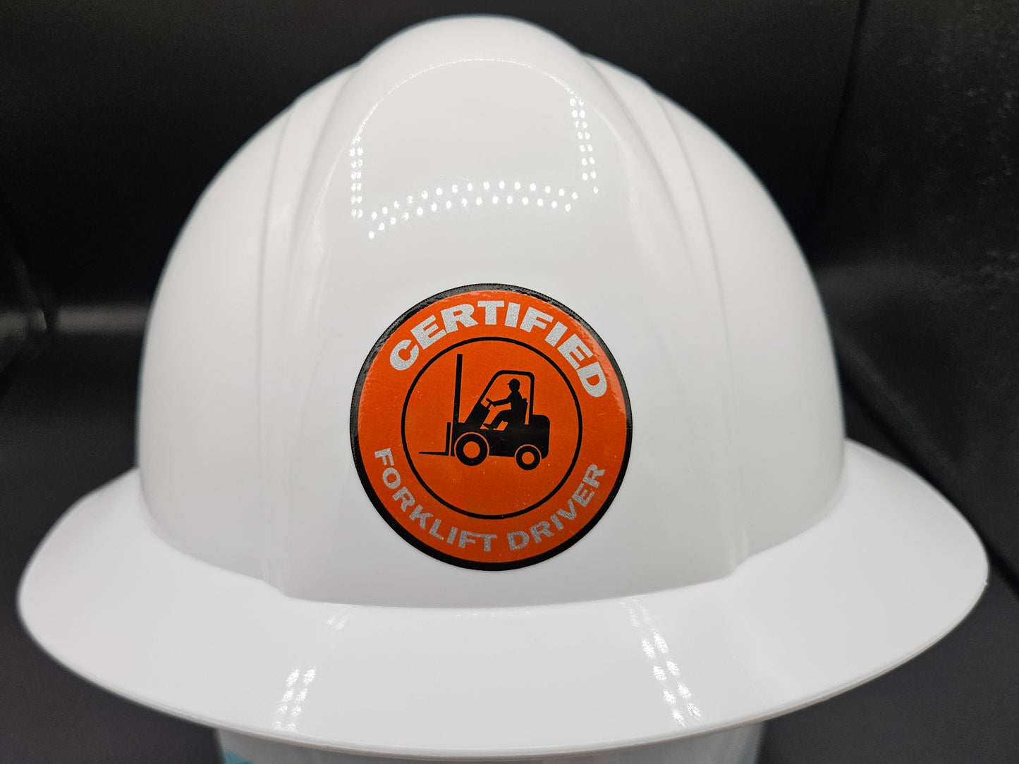 Forklift Certified, Hard Hat Sticker.