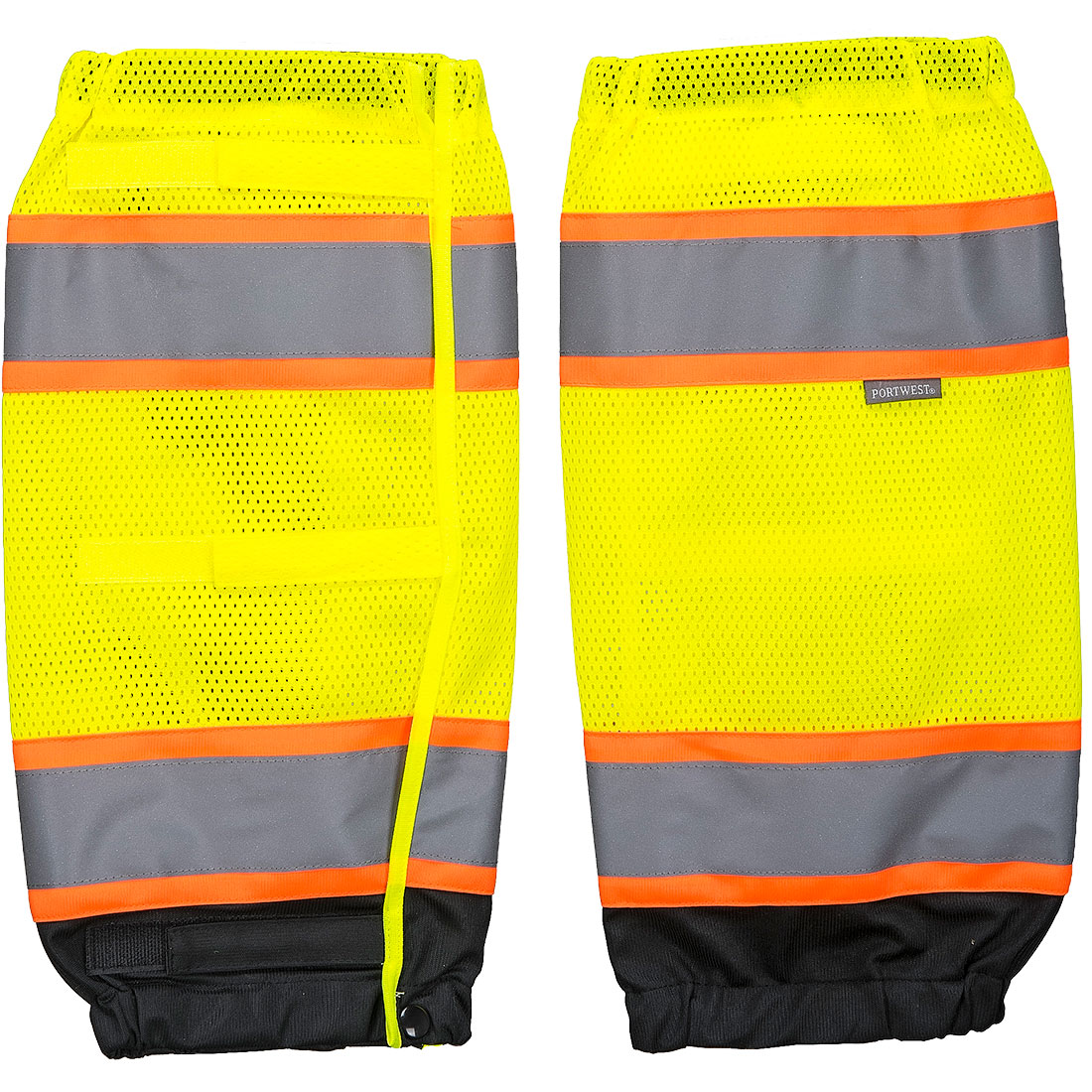 US389 - PORTWEST - Hi-Vis Two-Tone Gaiters Yellow/Black