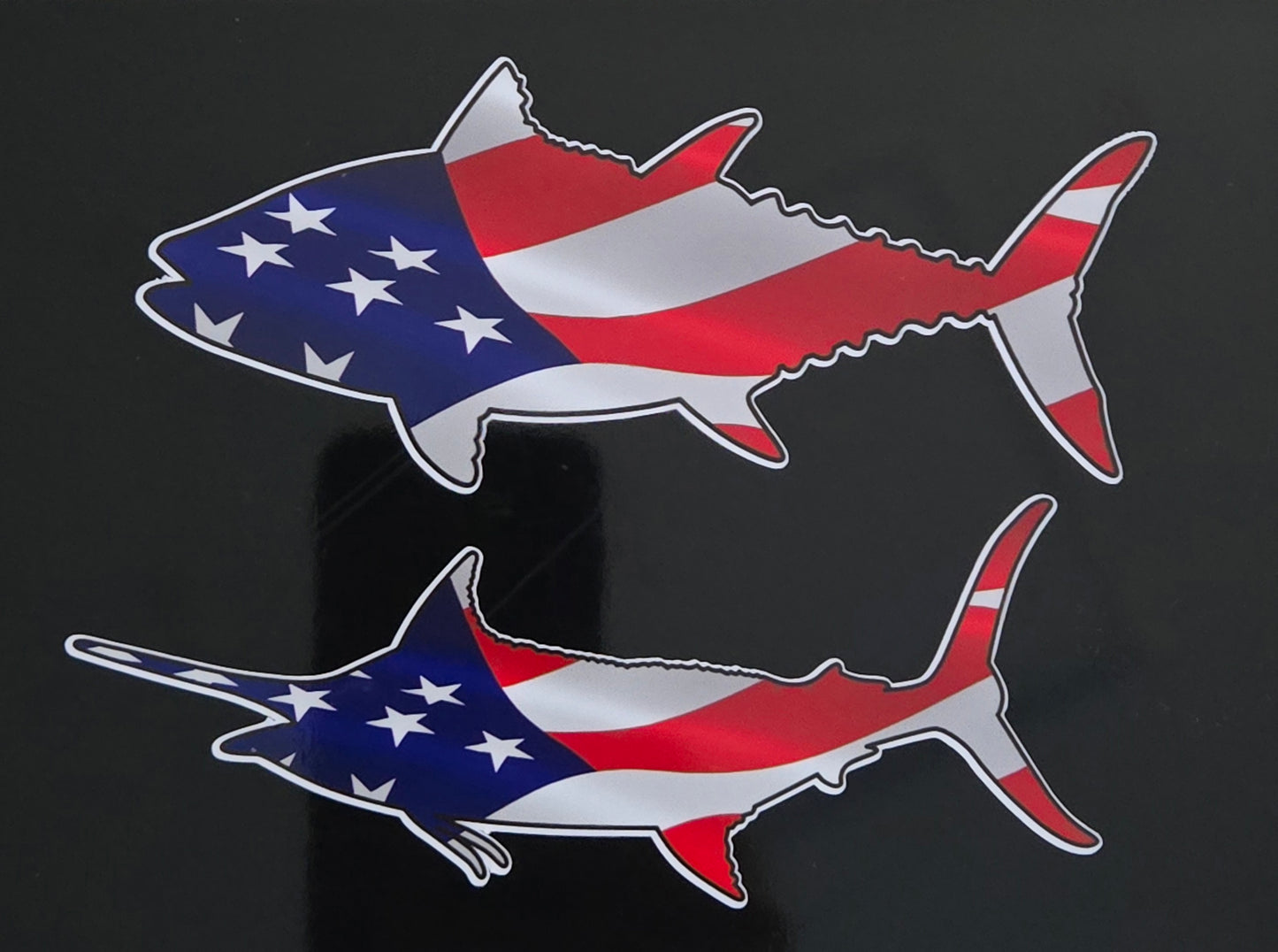 Marlin Sticker with American Flag