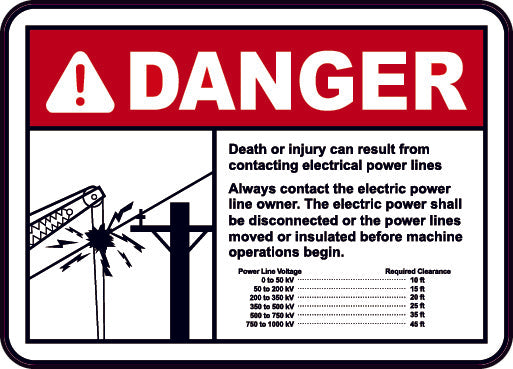 Caution Powerlines Graphic (2 pack)