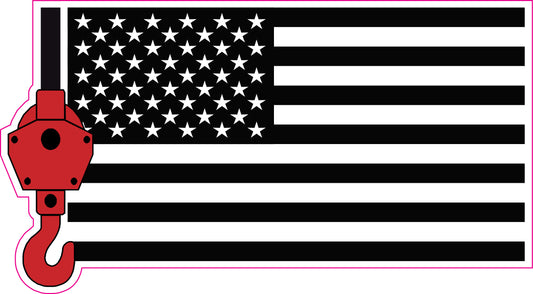 American Flag and Cranes StIcker