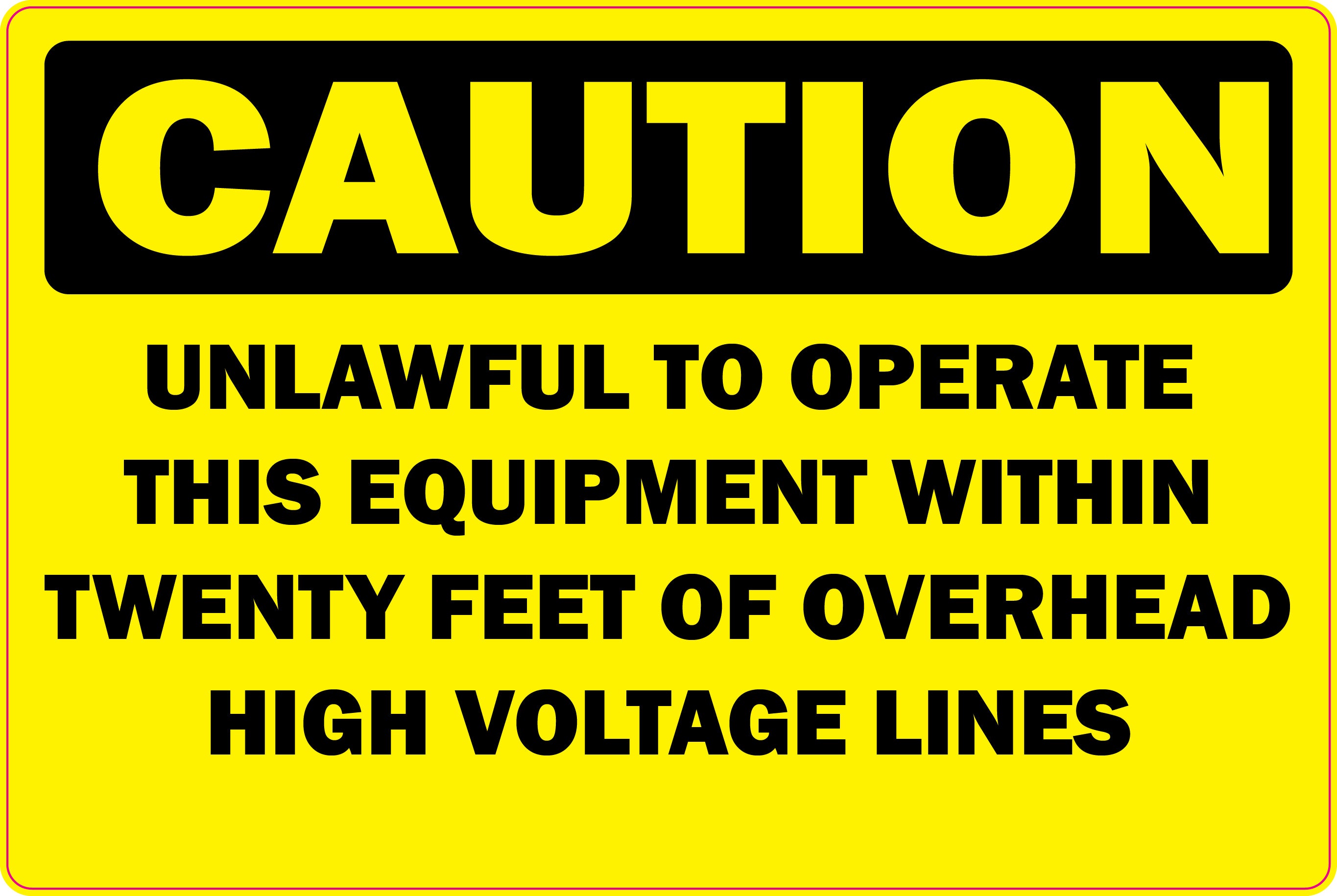 Caution Sticker -High Voltage Lines- 2 pack – Exertgraphics