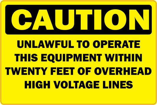 Caution Sticker -High Voltage Lines- 2 pack